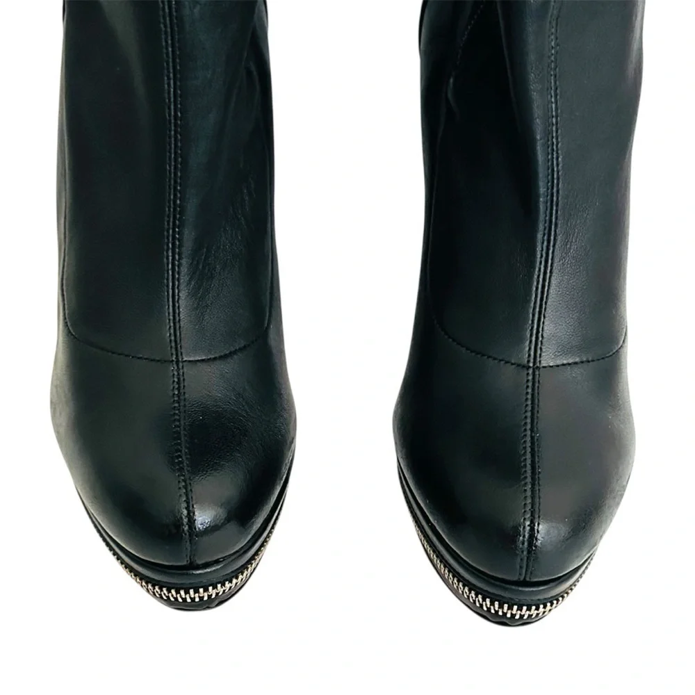 Christian Louboutin Unique 140 OTK Black Leather Boots EU 37 Nappa Leather